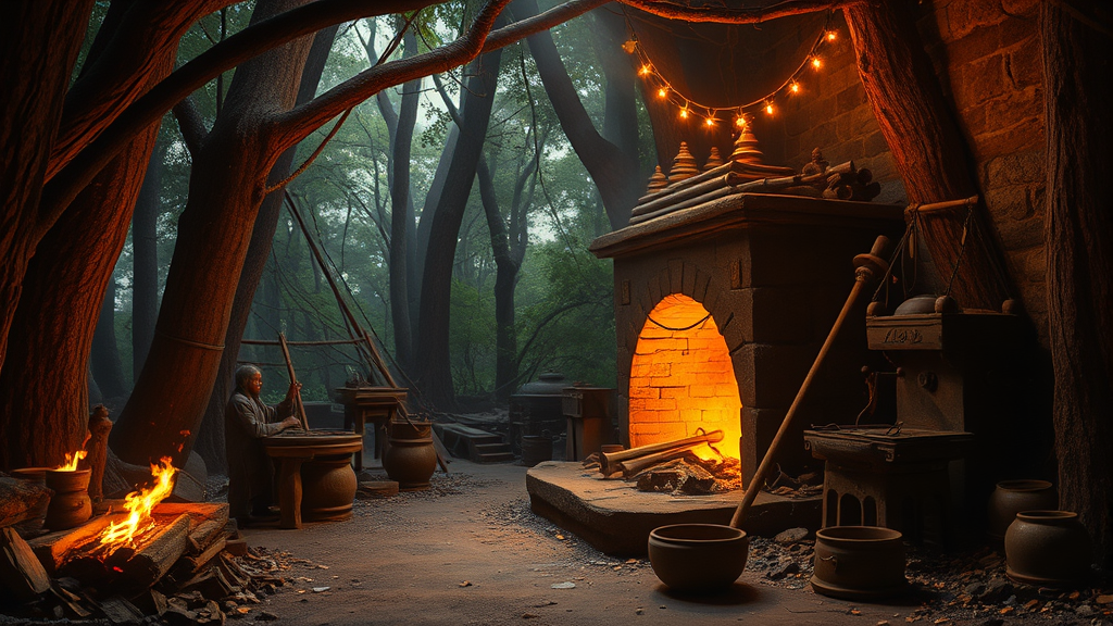extra ancient indian iron smelting furnace forest 07